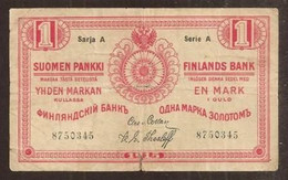 FINLAND. 1 Markka 1915. Pick 16 B. Serie A. - Finland
