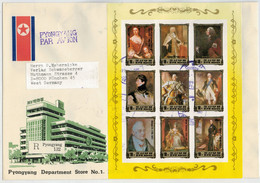 LETTERA   DALLA   COREA  DEL NORD   1984   PORTRAITS  OF  EUROPEAN  RULERS    1 SHEET  9 STAMPS - Corée Du Nord