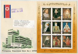 LETTERA   DALLA   COREA  DEL NORD   1984   PORTRAITS  OF  EUROPEAN  RULERS    1 SHEET  9 STAMPS - Korea, North