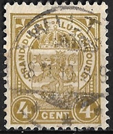 Luxemburg Cancellation WILTZ On 1907 Staatswappen 4 C Olive Green Michel 86 - 1907-24 Coat Of Arms
