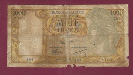 010222 - Billet BANQUE DE L'ALGERIE ET DE LA TUNISIE - Mille 1000 Francs 5 - 3 - 1953 Mauvais état - Algerien
