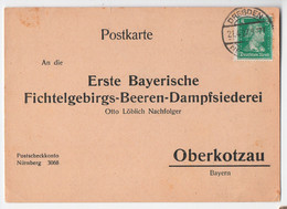 Oberkotzau, Hof,Bayern, "Erste Bayer. Fichtelgebirgs-Beeren-Dampfsiederei", Gel. 1927 - Covers & Documents