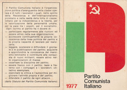 Tessera - PARTITO COMUNISTA ITALIANO  1977 - Cartes De Membre