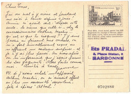 ITALIE ENTIER POSTAL VENISE AVEC REPIQUAGE PUBLICITAIRE ETS PRADAL NARBONNE  AUDE - PUBLICITE JEU ARTHUR MARTIN - Interi Postali