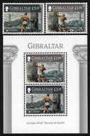 GIBRALTAR - EUROPA 2022 -"HISTORIAS Y MITOS".- SERIE  De 2 V. - N + HOJITA BLOQUE - 2022