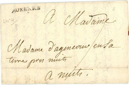 16 Mai 1776 Lettre Avec Correspondance Partielle De AUXERRE Vers Nuits(-sur-Armançon) - 1801-1848: Précurseurs XIX