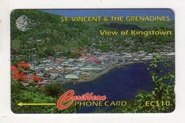 SAINT VINCENT ET GRENADINES REF MV CARDS STV-52B EC $10 52CSVB Date 1996 VIEW Of KINGSTOWN - Saint-Vincent-et-les-Grenadines