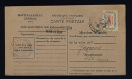 FRANCE - 1946 - Yv. Service 15A Sur Carte Du RAVITAILLEMENT GÉNÉRAL De Maisons-Laffitte, S-&-O à Jazennes, Charente-Mme - 1921-1960: Periodo Moderno