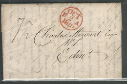 Great Britain 1819 Scotland Entire To Edinburgh To Anstruther Mileage Mar, Postal History Pre Stamp Cover – USed (**) - ...-1840 Préphilatélie