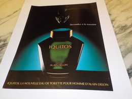 Delcampe - ANCIENNE PUBLICITE PARFUM IQUITOS DE ALAIN DELON 1987 - Autres & Non Classés