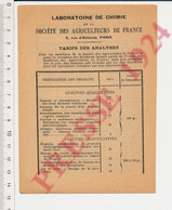 Publicité 1924 Laboratoire De Chimie Analyses Agricoles Agriculture Syndicat Des Agriculteurs De France 28ANN - Unclassified