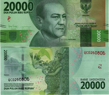 INDONESIA       20,000 Rupiah      P-158[e]       2016/2019   UNC  [ 20000 ] - Indonesia