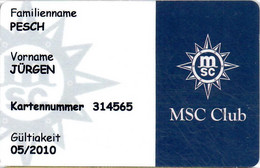 MSC Club - Fr-2536----hotel Key Card, Roomkey, Hotelkarte - Cartes D'hotel