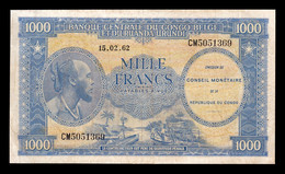 República Democrática Del Congo 1000 Francos 1962 Pick 2 BC/+ F/+ - Demokratische Republik Kongo & Zaire