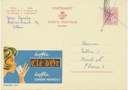 BELGIEN 1964, 2 Fr Löwe Bildpost-GA (koffie Clé D‘Or) Mit Extrem Seltene Nachträgliche Entwertung BALKENSTEMPEL - Brieven En Documenten
