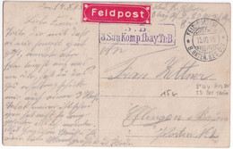 1917 - BAYERN - CARTE PHOTO ! (VOIR VERSO) FELDPOST (ETIQUETTE !) De La 8° DIVISION BAVAROISE => ELLINGEN - Feldpost (franchise)