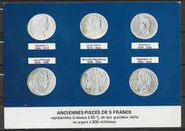 Carte Sur Les Anciennes Pièces De 5 Francs Du XIX ème - Coins (pictures)