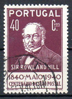 PORTUGAL. N°603 De 1940 Oblitéré. Sir Rowland Hill. - Rowland Hill