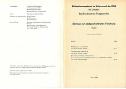 Tharandts Erster Postverwalter; Die Sächsischen Gitternummernstempel, Kulturbund Heft 2,  Günter Holfert, - Military Mail And Military History