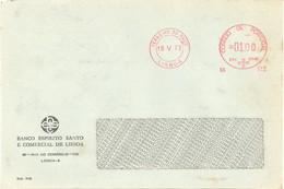 PORTUGAL. METER SLOGAN. ESPIRITO SANTO E COMERCIAL BANK. LISBOA. 1973 - Franking Machines (EMA)