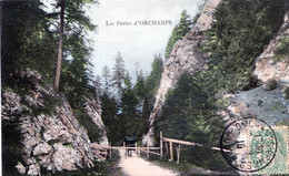 DOUBS VALLEE DE CONSOLATION LES PORTES D'ORCHAMPS EN 1910 CACHET A DATE ORCHAMPS VENNES - Other Municipalities