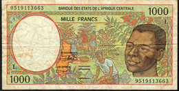 C.A.S. GABON P402Lc 1000 FRANCS (19)95 1995 Signature 2   FINE - Stati Centrafricani