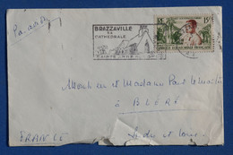 I 8 AOF    BELLE  LETTRE   1956   BRAZZA    POUR  BLERE++AFFRANCH. PLAISANT - Brieven En Documenten