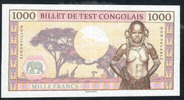 CONGO NLP 1000 FRANCS  DATED  2018 TEST NOTE LOW NUMBER #000122    UNC. - Sin Clasificación