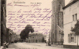 Profondeville  Place De L'église Charette  Voyagé En 1903 - Profondeville