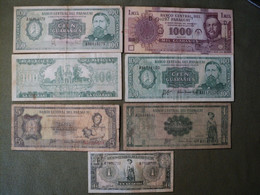 PARAGUAY. LOT DE 7 BILLETS DE BANQUE DIFFERENTS. 1952? / 2005 - Paraguay