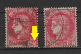 2 Timbres N° 373, Cérès , Dont L'un Avec Double Point Aprés Le 2 De F - Usati