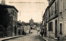 N°90588 -cpa Verdun Sur Garonne -la Rue Ste Croix- - Verdun Sur Garonne