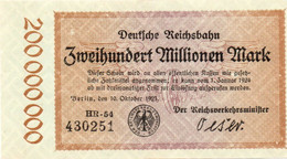 GERMANY-200 MILLIONEN MARK 1923 -  Wor:P-S1018.3, Kel:340n.3.11, MüG:002.14c - AUNC -  UNIFACE - 20 Miljoen Mark