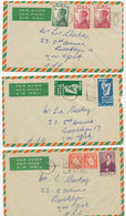 IRELAND 1952/74 9 Different Almost All Airmail Covers Partly With Good Postage Stamps All To USA – Also Usefull Postmark - Poste Aérienne