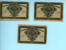 INDOCHINE  -  Lot De 3 Billets  -  5 Cents Nd(1942)  -- - Indochine