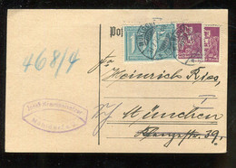 Deutsches Reich / 1922 / Postkarte Infla-MiF Ex Muehldorf Nach Muenchen / € 1.00 (B284) - Brieven En Documenten