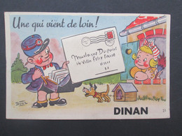 Carte Postales Humoristique Pour Dinan De 1952 Taxée - 1921-1960: Periodo Moderno