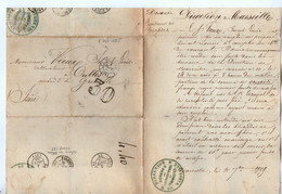 TB 3137 - 1855 - Lettre Taxée 30 Cts De La Direction Des Douanes De MARSEILLE Pour OULLES - Strafportbrieven