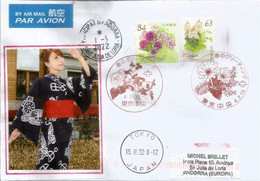 Japanese Spring Greetings 2022, Letter FDC  From Tokyo, Sent To Andorra, With Postmarks - Briefe U. Dokumente