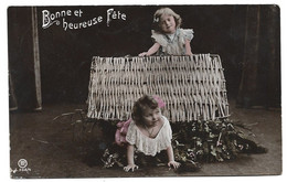 22-3 - 525 Bonne Et Heureuse Fete RPH 958/4 Enfants Et Fleurs Voyagee 1908 - Autres & Non Classés