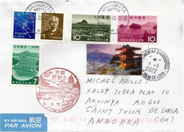 Onsen (hot Springs) From Daigo, Ibaraki, Sent To Andorra, With Postmarks - Covers & Documents