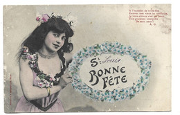 22-3 - 528 BONNE FETE 1906 Defauts : Quelques Manques  Cachet Rond I - Autres & Non Classés