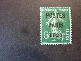 FRANCE, Année 1920, Timbre Préoblitéré YT N° 24 Sans Gomme (cote 170 EUR) - 1893-1947