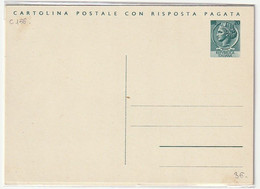 Cartolina Postale Con Risposta Pagata -12/03/1954 SIRACUSANA L.20+20 VERDE -Catalogo Unificato "FILAGRANO I.P " N. C.156 - Interi Postali