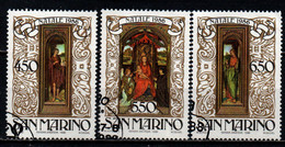 SAN MARINO - 1986 - NATALE - CHRISTMAS - TRITTICO SU LEGNO DEL PITTORE FIAMMINGO HANS MAMLING (XV SECOLO) - USATI - Usados