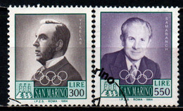 SAN MARINO - 1984 - PERSONALITA' DEL COMITATO OLIMPICO: DEMETRIUS VIKELAS - ANTONIO SAMARANCH - USATI - Used Stamps