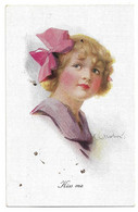 Vintage Postcard Court Barber  *  Kiss Me  (Girl - Fille) - Barber, Court