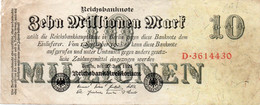 GERMANY-10 MILLIONEN MARK 1923  -  Wor:P-96, Ros:R-95 - CIRC  UNIFACE - 10 Mio. Mark