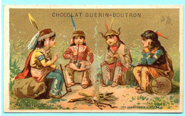 Chromo Chocolat Guérin-Boutron. Indiens, Peaux-Rouges. Le Conseil. Simil à Liebig S. 131. Testu Massin 34-41/2 - Guerin Boutron