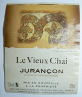 Le Vieux Chai, Jurançon, Appellation Protégée,12°, 375 Ml, TB. - Languedoc-Roussillon